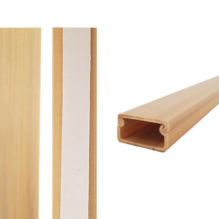 Pack De 26 Unidades - Mini Canal Adhesiva Madera Clara 2 M 19 X 11 Mm (Precio Por Metro)