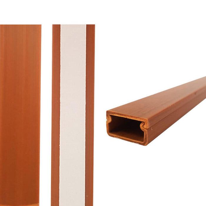 Pack De 26 Unidades - Mini Canal Adhesiva Madera Oscura 2 M 19 X 11 Mm (Precio Por Metro)