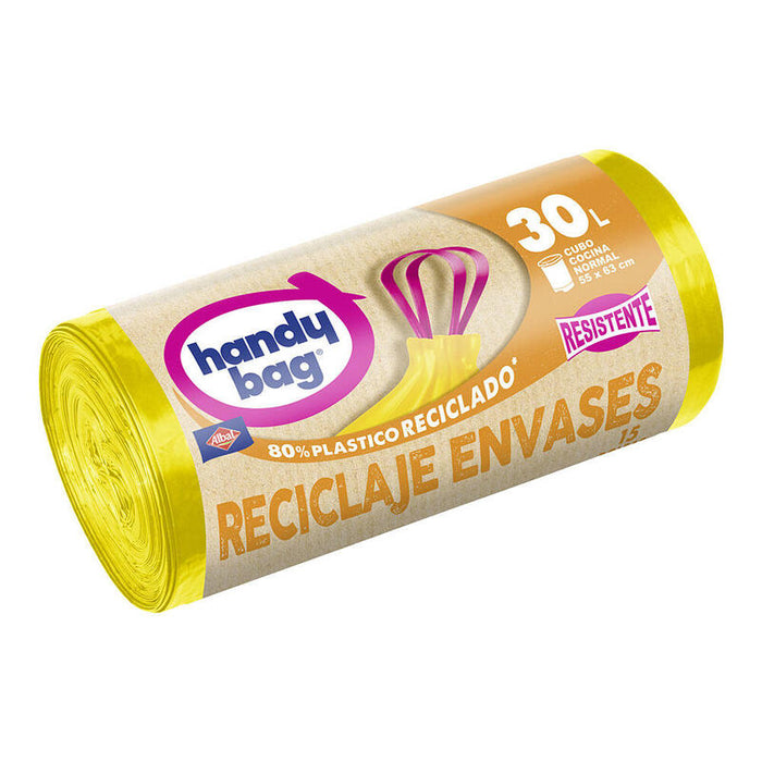 Pack De 3 Unidades - Bolsa Basura Albal Handy Bag Amarilla 30l.15uds (55x60cm)