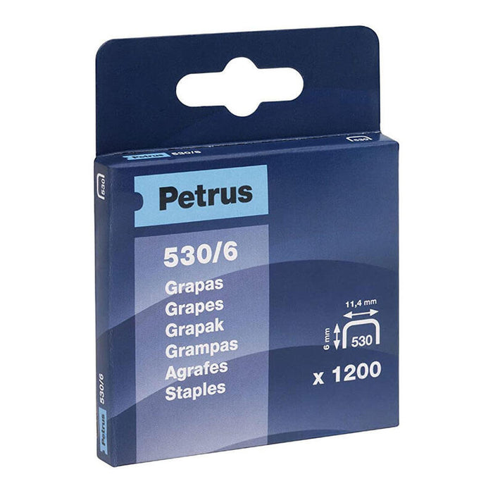 Pack De 3 Unidades - Caja 1200 Grapas Mod. 530/6mm 77513 Petrus