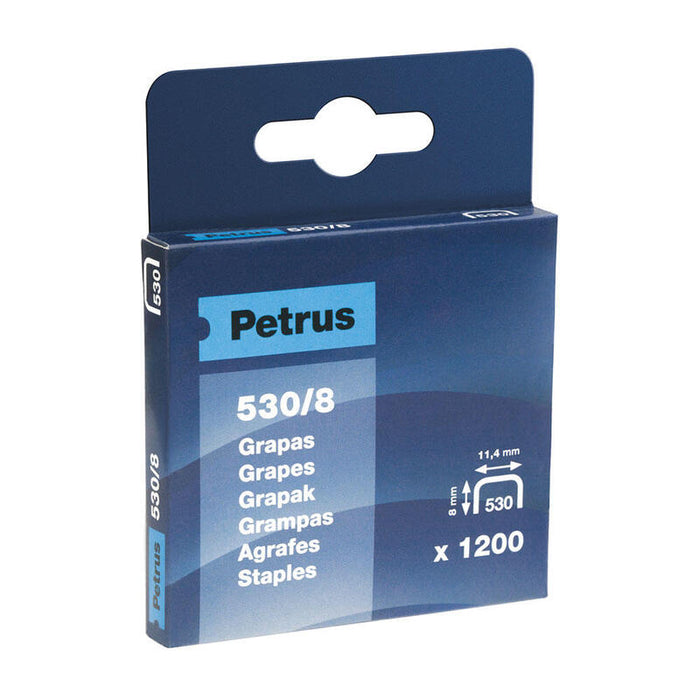 Pack De 3 Unidades - Caja 1200 Grapas Mod. 530/8mm 77514 Petrus