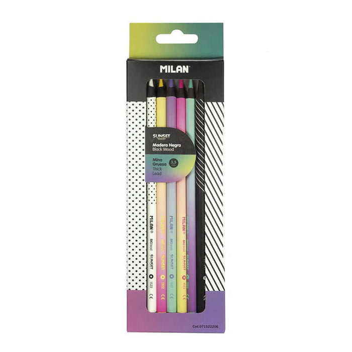 Pack De 3 Unidades - Caja Con 6 Lápices De Colores Mina Gruesa