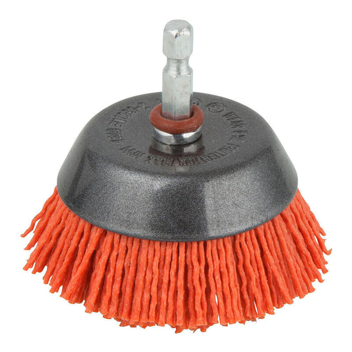 Pack De 3 Unidades - Cepillo De Copa De Nylon, Vástago Hexagonal ¼ Pulg, Ø65 Mm