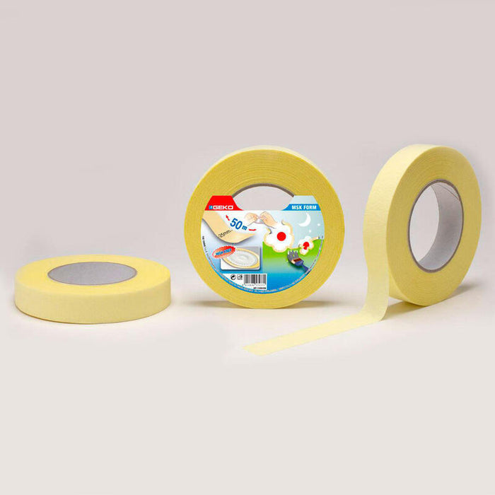 Pack De 3 Unidades - Cinta Masking "Kreep" Para Pintar Lineas Circulares Y Curvas 25 Mm X 50 M