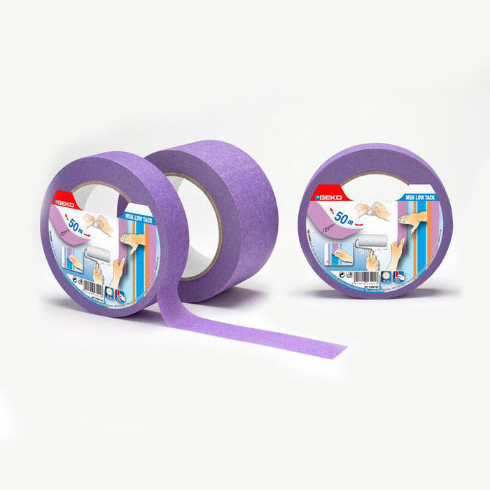 Pack De 3 Unidades - Cinta Masking Lila Baja Adhesividad Para Superficies Delicadas 50 Mm X 50 M