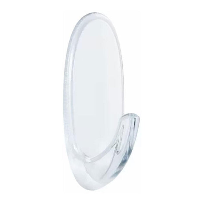 Pack De 3 Unidades - Gancho Mediano Trasparente, 25 X 60 X 25 Mm, 2 Uds + 4 Tiras
