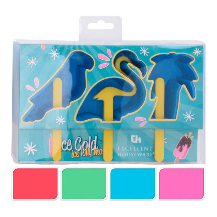 Pack De 3 Unidades - Moldes Para Hacer Helados, Modelos Variados 19,5 X 8,5 X 4 Cm