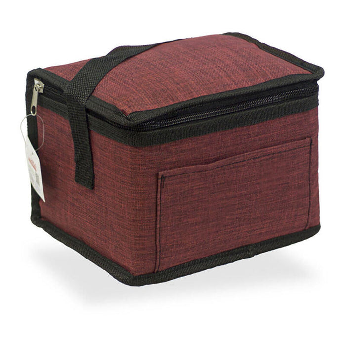 Pack De 3 Unidades - Nevera Tipo Bolsa 4,5 L Diseño Tejana Granate Con Asa, 20 X 15 X 15 Cm