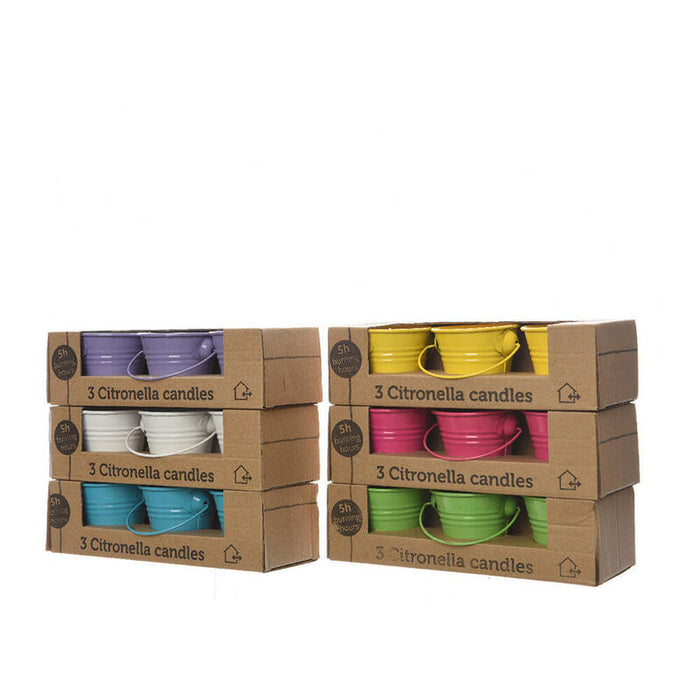 Pack De 3 Unidades - Vela Citronela 45 G Ø5 X 6,5 Cm Colores Surtidos, 3 Uds
