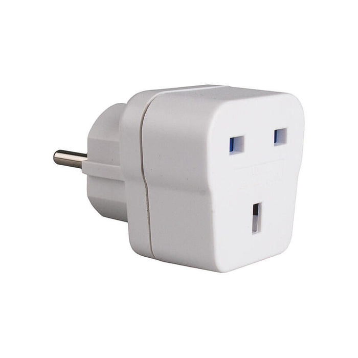 Pack De 4 Unidades - Adaptador Ingles Con T/Tl (Para Viajar A España) 13a 4,8mm Blanco Av1 Solera