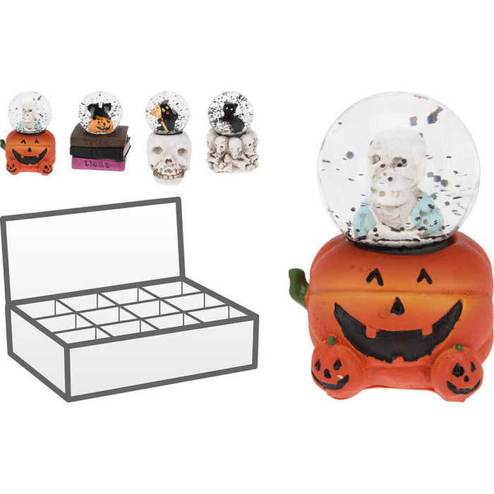 Pack De 4 Unidades - Bola De Nieve Y Agua Halloween, 4 Modelos, Ø45 Mm