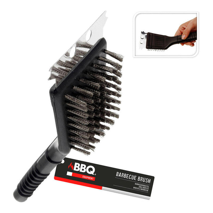 Pack De 4 Unidades - Cepillo Con Rasqueta Para Barbacoa, 21 Cm