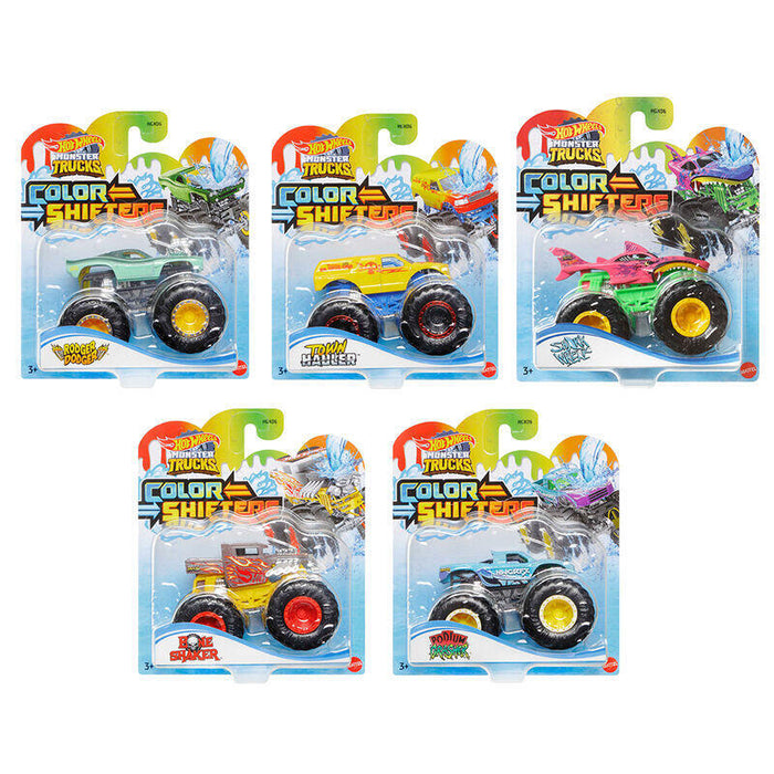 Pack De 4 Unidades - Coche Color Shifters Monster Trucks Hot Wheels Surtido