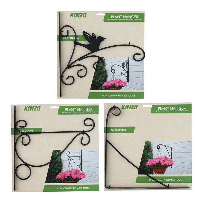 Pack De 4 Unidades - Colgador De Plantas Negro, Modelos Variados, 28 X 28 Cm