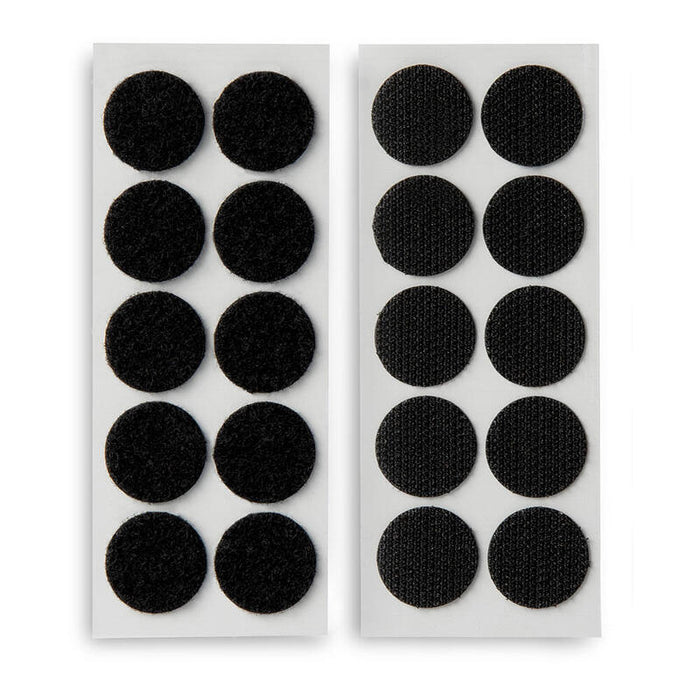 Pack De 4 Unidades - Discos Adhesivos De Cierre De Gancho Y Bucle Ø20mm. Negro, 2146-3, Inofix