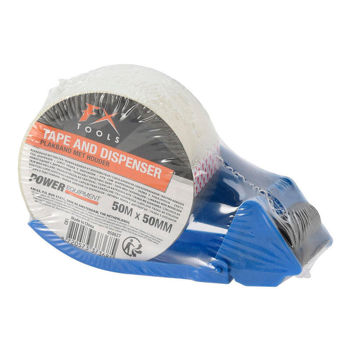 Pack De 4 Unidades - Dispensador Cinta De Embalaje Transparente + Rollo 50 Mm X 50 M