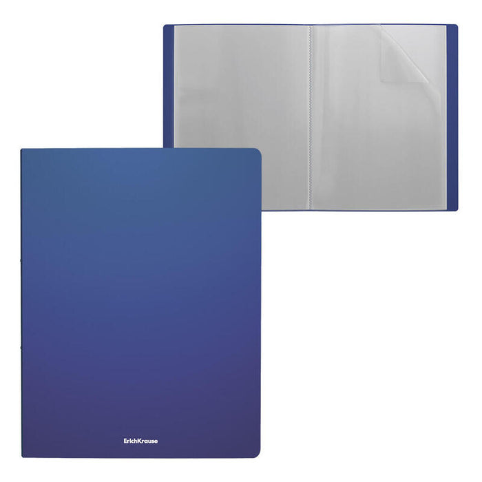 Pack De 4 Unidades Erichkrause Carpetas Con Fundas Matt Classic - 30 Fundas - Tamaño A4 - Color Azul