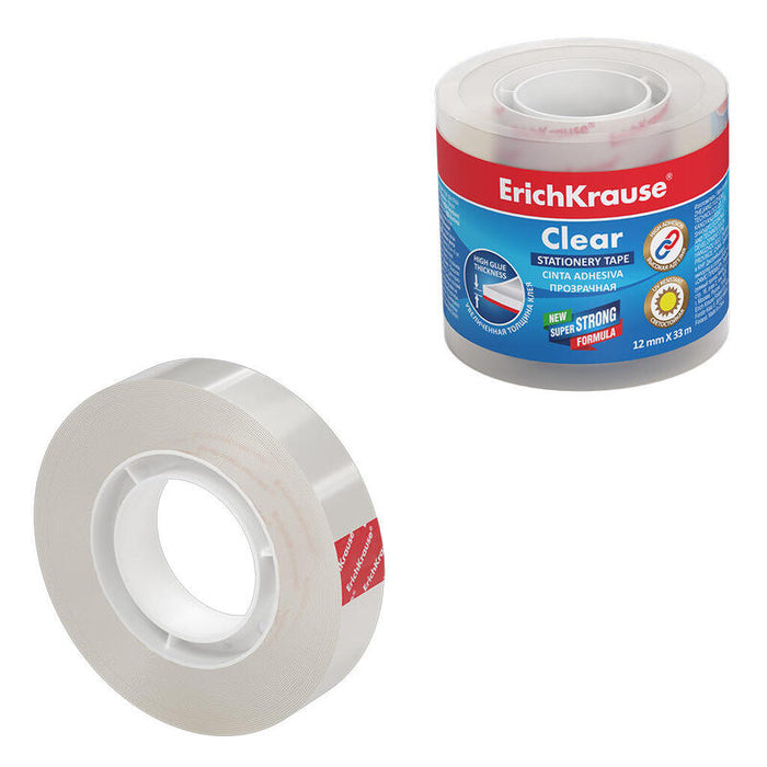 Pack De 4 Unidades Erichkrause Cinta Adhesiva Clear - 12mmx33m - Transparente