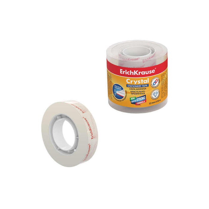 Pack De 4 Unidades Erichkrause Cinta Adhesiva Crystal - 12mmx33m - Transparente
