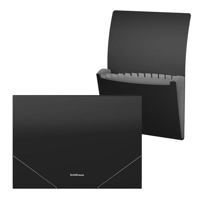 Pack De 4 Unidades Erichkrause Clasificadores Matt Classic - 12 Fundas - Tamaño A4 - Color Negro