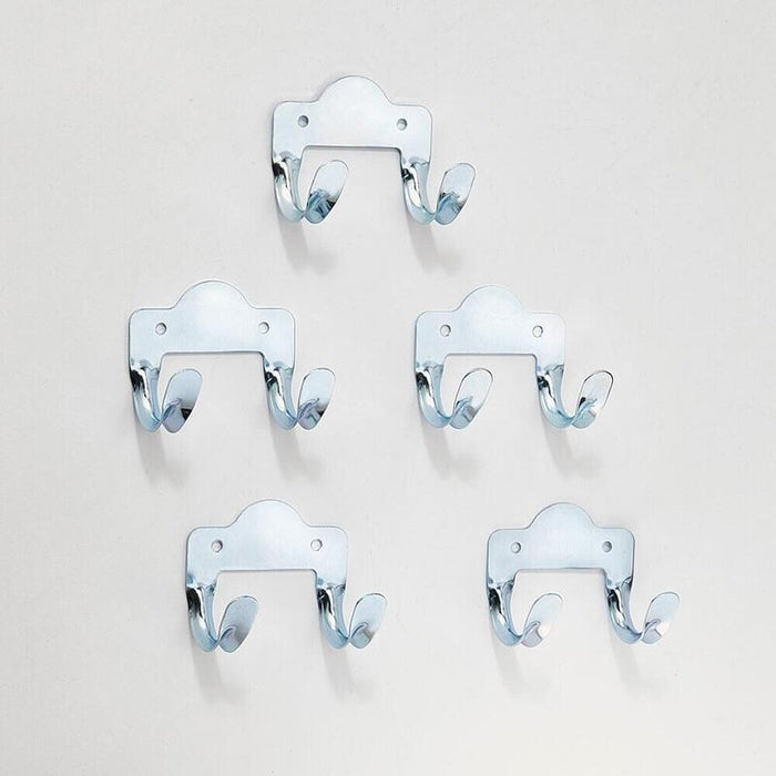 Pack De 4 Unidades - Gancho Doble De Metal, 7,4 X 6 X 4,8 Cm. Blister De 5 Uds