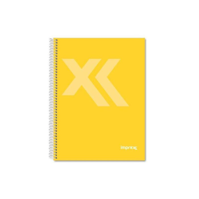 Pack De 4 Unidades Imprex Cuaderno Espiral Tapa Forrada A5 80h 90gr 4x4 Amarillo