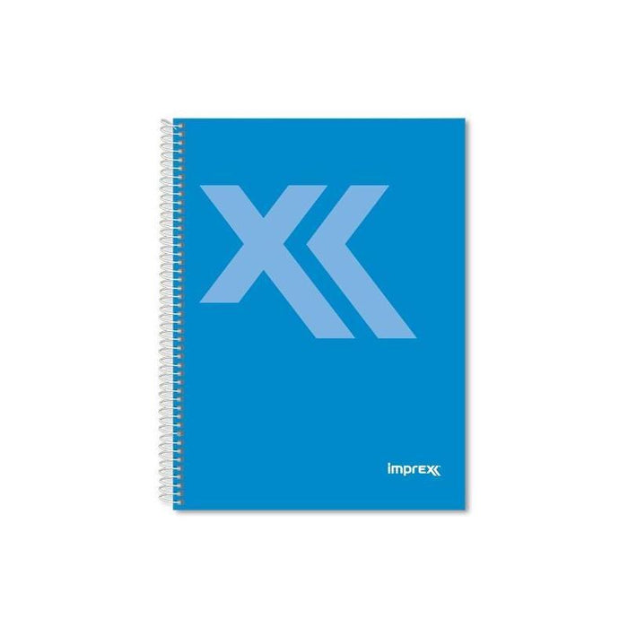 Pack De 4 Unidades Imprex Cuaderno Espiral Tapa Forrada A5 80h 90gr 4x4 Azul