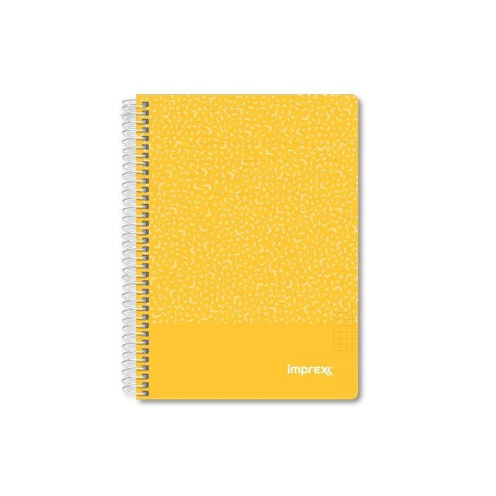 Pack De 4 Unidades Imprex Cuaderno Espiral Tapa Pp A5 80h 90gr 4x4 Amarillo