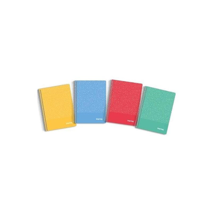 Pack De 4 Unidades Imprex Cuaderno Espiral Tapa Pp A5 80h 90gr Horizontal Colores Surtidos