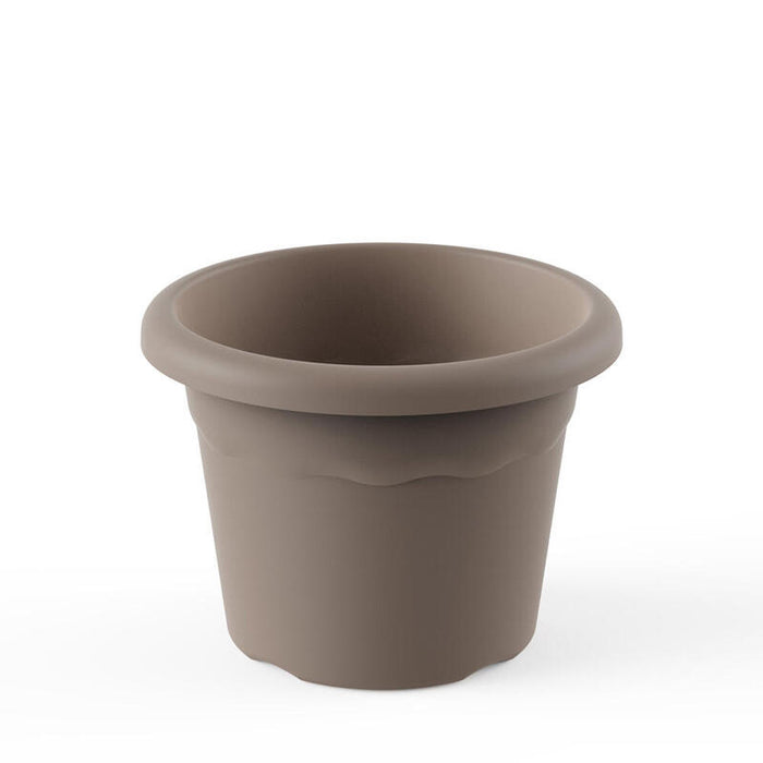 Pack De 4 Unidades - Maceta Redonda Medida De 22cm Color Taupe 7322 Tau Plastiken