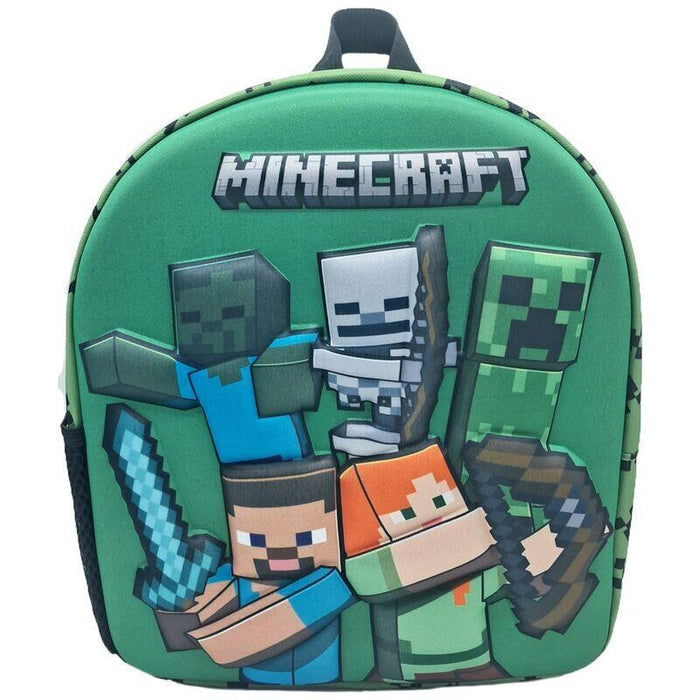 Pack De 4 Unidades - Mochila 3d Minecraft 30cm