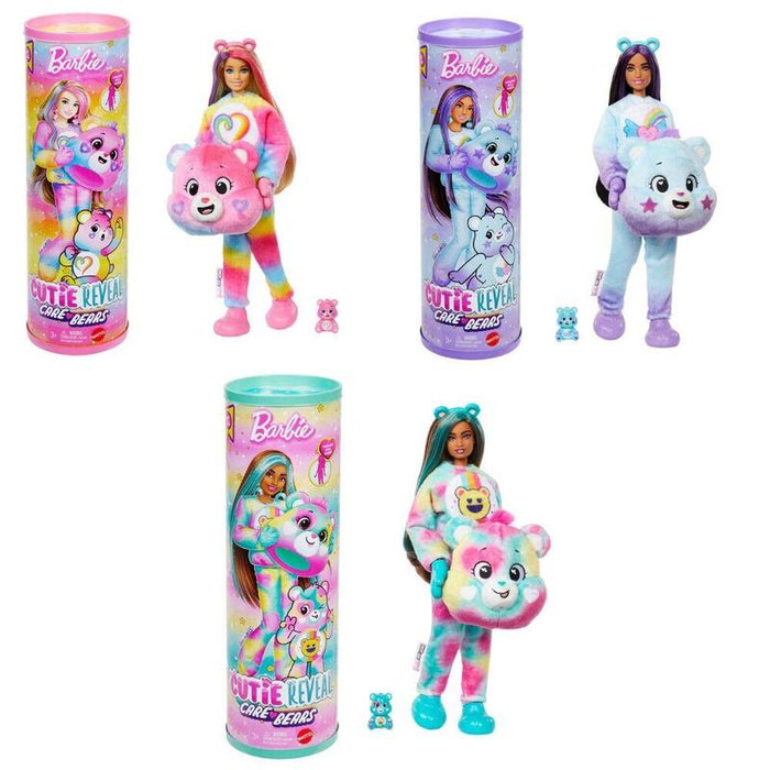 Pack De 4 Unidades - Muñeca Cutie Reveal Care Bears Barbie Surtido