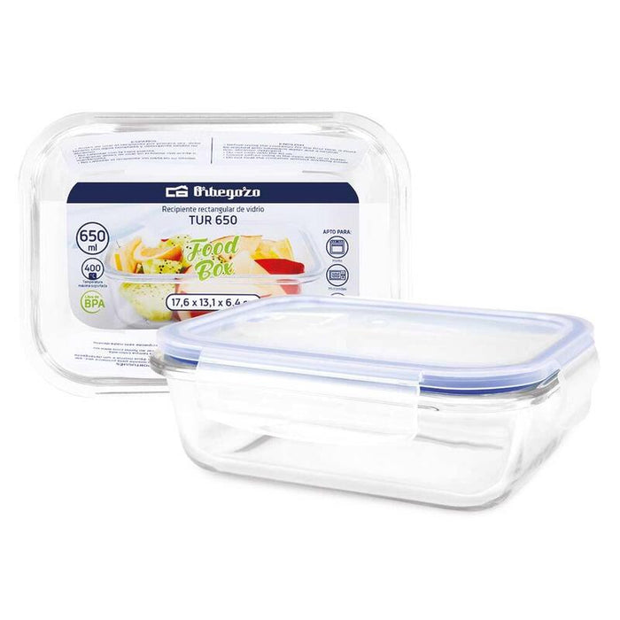 Pack De 4 Unidades Orbegozo Tur Recipientes De Vidrio Ultraresistentes - Conserva - Cocina Y Congela Con Facilidad -