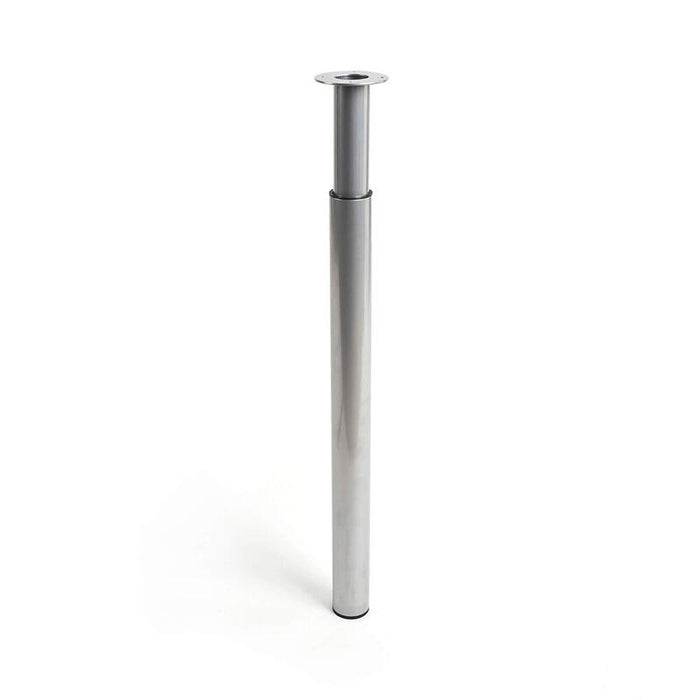 Pack De 4 Unidades - Pata Extensible Cilíndrica De Acero En Color Aluminio Mod.406e. Altura 71/110m Rei