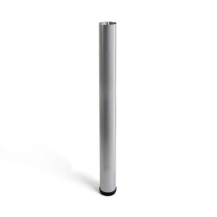 Pack De 4 Unidades - Pata Regulable Cilíndrica De Acero En Color Aluminio Mod.406g. Altura 71cm Rei