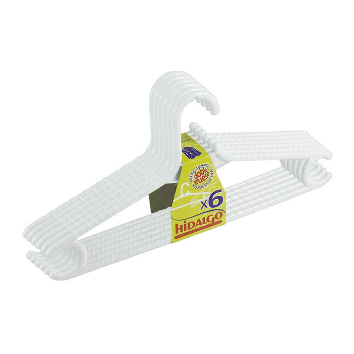 Pack De 4 Unidades - Perchas Doble Grueso Color Blanco, 6 Uds