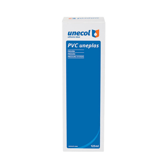 Pack De 4 Unidades - Pvc Uneplas, Tubo Aluminio 125ml Estuche + Dispensador A2026 Unecol