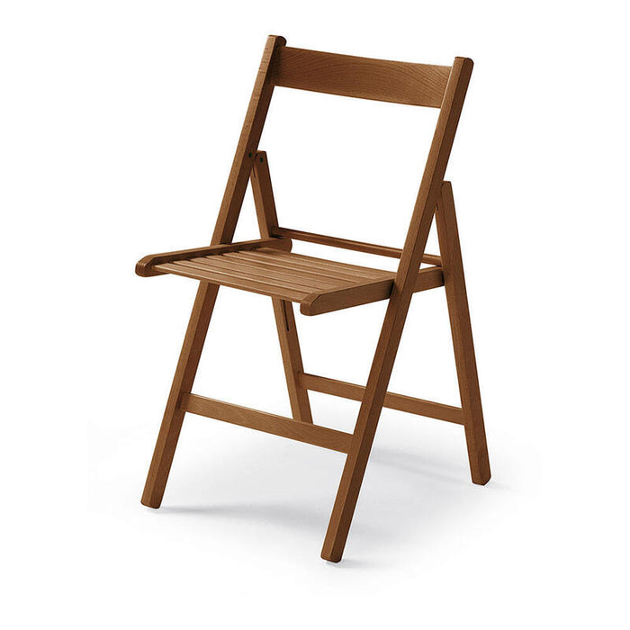 Pack De 4 Unidades - Silla Plegable De Madera Nogal 79x42,5x47,5cm