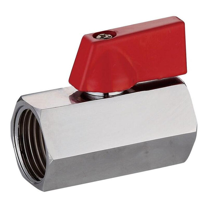 Pack De 4 Unidades - Válvula Esfera Mini H-H ½ Pulg Con Palanca Roja