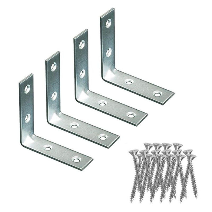 Pack De 5 Unidades - Ángulo Refuerzo An02, Acero Zincado, 100 X 100 X 15 Mm. 4 Unidades