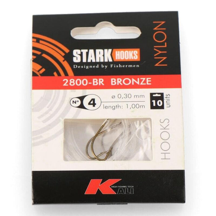 Pack De 5 Unidades - Anzuelo 2800-Br Bronce Montado Recto, Tamaño Nº 4, 10 Uds