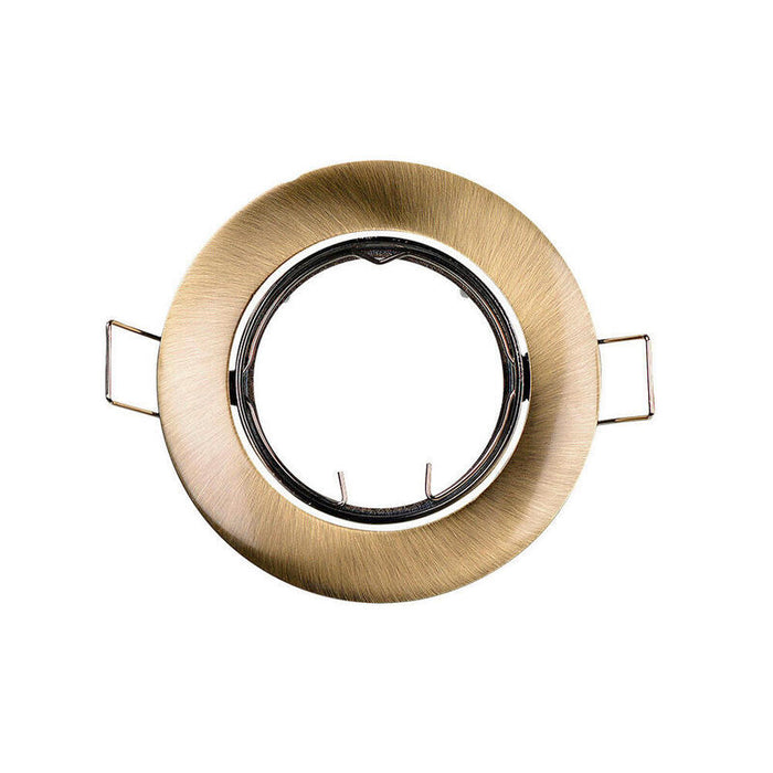 Pack De 5 Unidades - Aro Halogeno Metálico. Oscilante. Color Oro Viejo. Ø8,4cm Edm