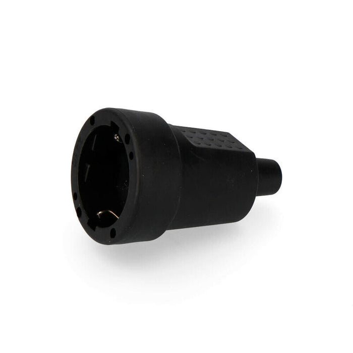 Pack De 5 Unidades - Base Aérea Goma 10/16a 250v T/Tl 4,8mm Ip44 Negra (Envasada)