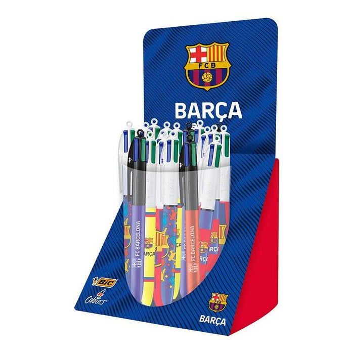 Pack De 5 Unidades - Bolígrafo Fc Barça, Tinta 4 Colores, Modelos Variados