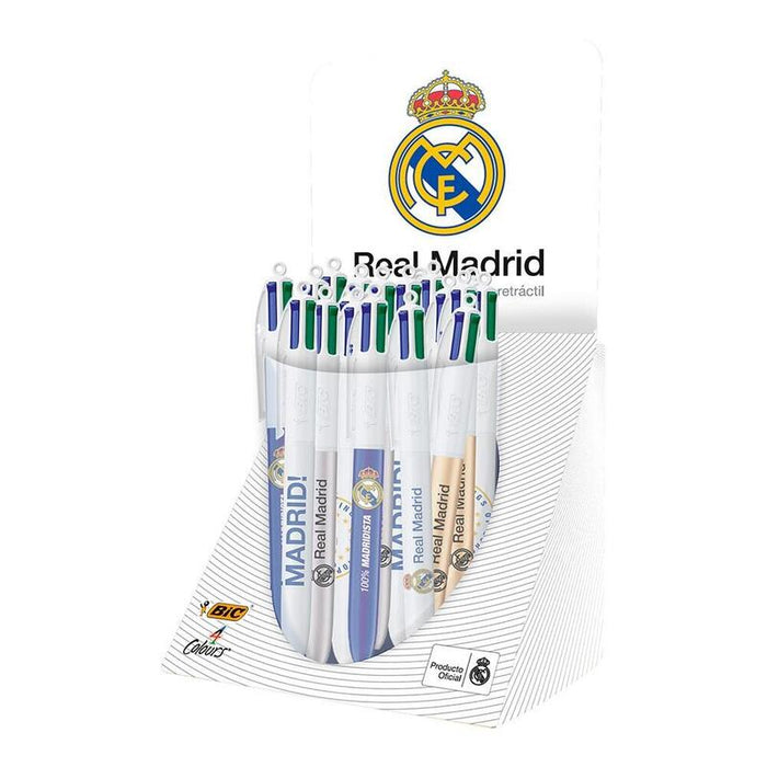 Pack De 5 Unidades - Bolígrafo Real Madrid Cf, Tinta 4 Colores, Modelos Variados