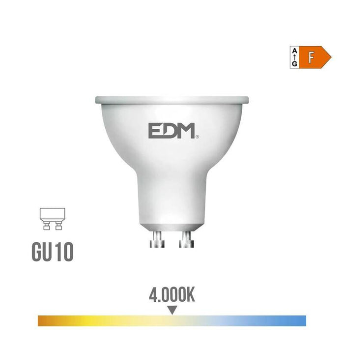 Pack De 5 Unidades - Bombilla Dicroica Led Gu10 10 W 932 Lm 4000 K Luz Día 120° Ø5 X 6,4 Cm