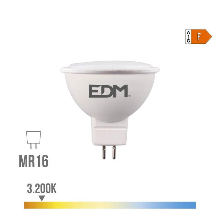 Pack De 5 Unidades - Bombilla Dicroica Led Mr16 8 W 780 Lm 3200 K Luz Cálida 120° Ø5 X 5 Cm