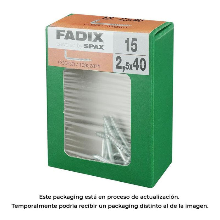 Pack De 5 Unidades - Caja M 15 Unid.. Alcayata Roscada Cinc 2,5x40mm Fadix