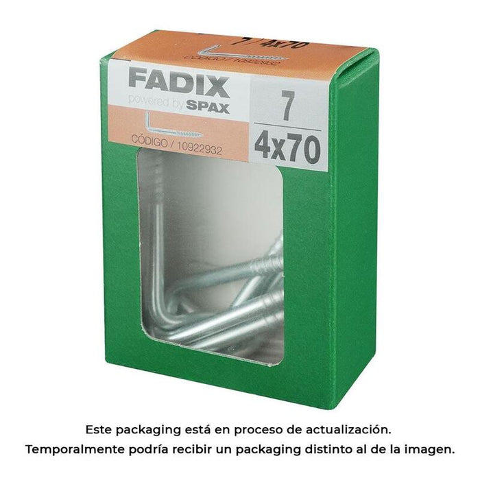 Pack De 5 Unidades - Caja M 7 Unid.. Alcayata Roscada Cinc 4,0x70mm Fadix