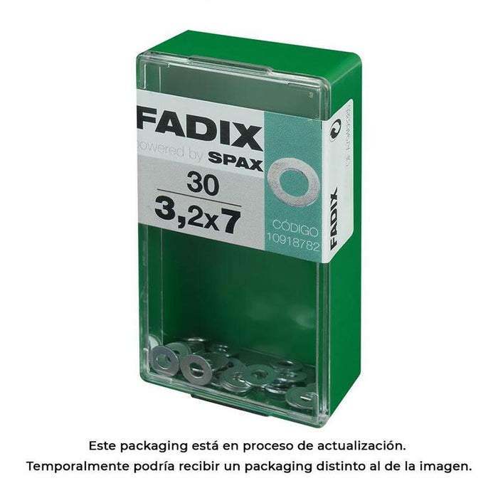 Pack De 5 Unidades - Caja S 30 Unid. Arandela Plana Cinc 3,2x7mm Fadix